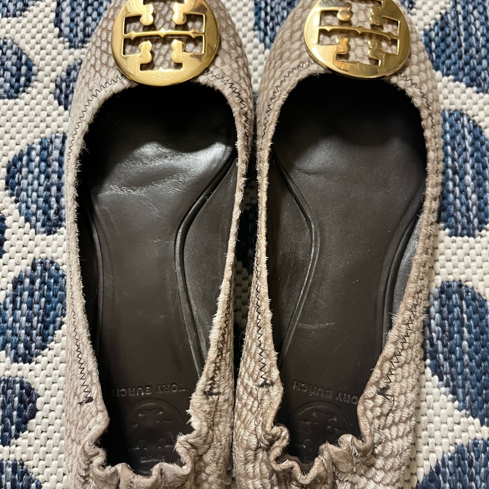Tory Burch Reva Snakeskin Ballet Flats - image 2